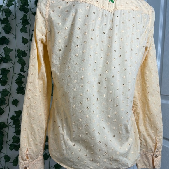 Roxy Cream Casual Button Down Shirt with Embroidered Yoke - Picture 6 of 9